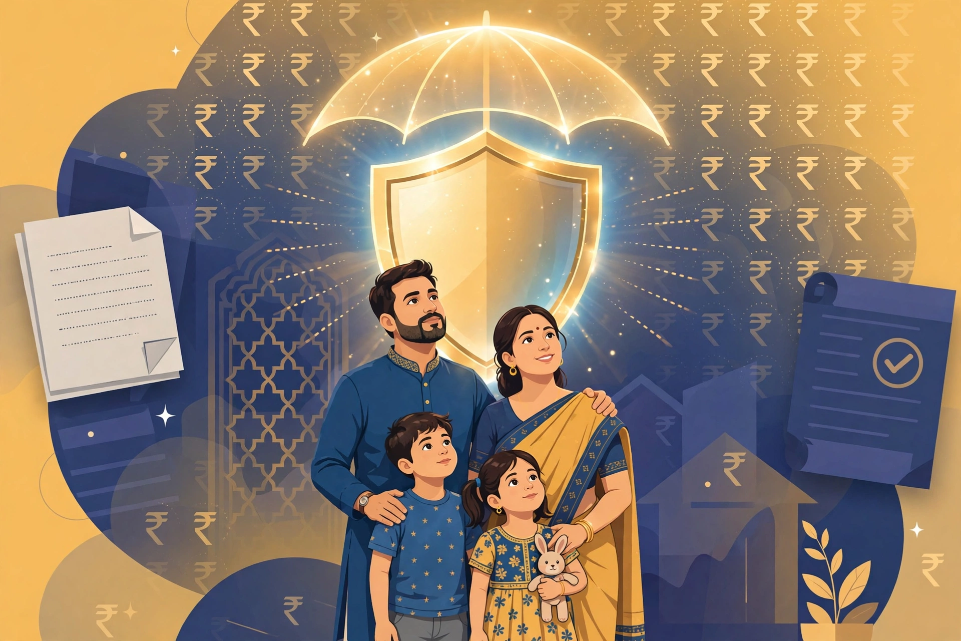 भारतीय परिवार जीवन बीमा पॉलिसी दस्तावेज़ के साथ आर्थिक सुरक्षा की योजना बनाते हुए